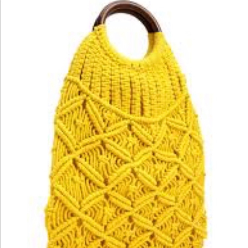 Crochet Tote Bag/ Handbag- Mustard color (New)